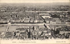 VINTAGE POSTCARD Lyon View Taken of Fourviere