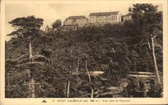 Montaje co de la POSTAL de la VENDIMIA  Odile vista hacia el convento