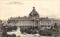 VINTAGE POSTCARD Strasbourg Palais of the Rhine Places Republic