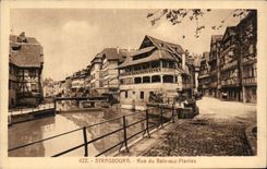 VINTAGE POSTCARD Strasbourg Street of the Bath to the Plants