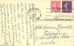 VINTAGE POSTCARD Strasbourg Cathedral the Judaica Synagog