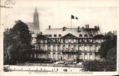 VINTAGE POSTCARD Strasbourg L Old General police station and the Cathedral