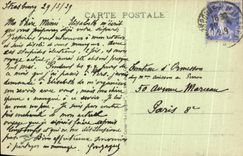 VINTAGE POSTCARD Strasbourg L Old General police station and the Cathedral