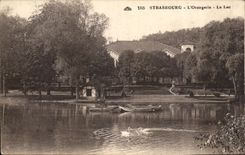VINTAGE POSTCARD Strasbourg L Orangery the Lake