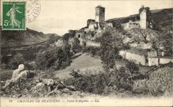 VINTAGE POSTCARD Castle De Beaucens Valley D Argeles