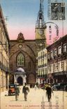CPA Perpignan La Cathedrale Et Place Gambetta