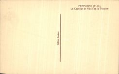 VINTAGE POSTCARD Perpignan Castillet and Place of the Victoire
