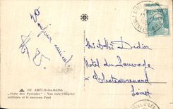 VINTAGE POSTCARD Amelie Les Bains Seen towards L military hospital and the new bridge