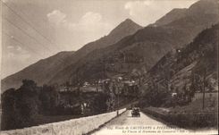 VINTAGE POSTCARD Route of Cauterets has Pierrefitte Viscos and hamlet of Cancerie