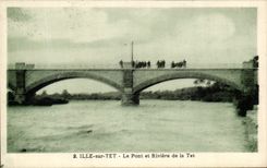 VINTAGE POSTCARD Ille On Small fireclay cup the Bridge And River Of the Small fireclay cup