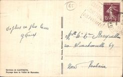 Paisaje de Cauterets de la POSTAL de la VENDIMIA en el valle de Marcadau