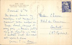 VINTAGE POSTCARD Luz Church Known as Of Templiers