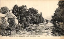 VINTAGE POSTCARD Bagneres de Bigorre Vur on L Adour