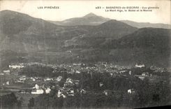 VINTAGE POSTCARD Bagneres de Bigorre View the Acute Mount Bedat and Monne