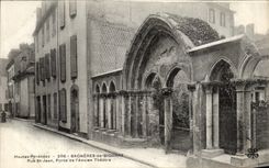 VINTAGE POSTCARD Bagneres de Bigorre Rue St Jean Carries L Old theater