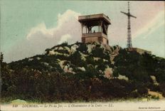 VINTAGE POSTCARD Heavy the Peak of Jer L Observatory and the Cross