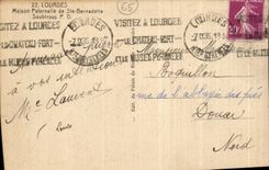 VINTAGE POSTCARD Heavy paternal house of co  Bernadette Soubirous