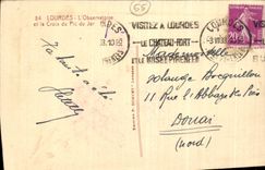 VINTAGE POSTCARD Heavy L observatory and the cross of the Peak of Jer