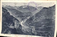 VINTAGE POSTCARD Heavy the Valley D Argeles and the Chain of