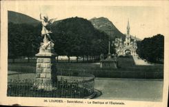 VINTAGE POSTCARD Heavy Saint Michel the Basilica and L Esplanade
