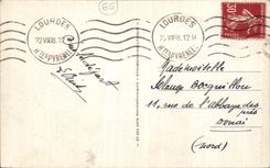 VINTAGE POSTCARD Heavy the Basilica and the Pyrenees