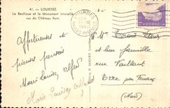 VINTAGE POSTCARD Heavy the Basilica and the Monument Seen Of the Strong Castle