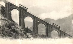 VINTAGE POSTCARD Heavy the funicular Of the Peak Of Jer the Large Viaduct