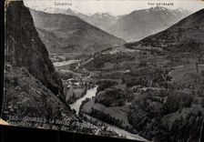 VINTAGE POSTCARD Heavy the Valley D Argeles Funicular of the Peak of Jer