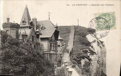 VINTAGE POSTCARD Treport Staircase of Cliffs
