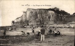 VINTAGE POSTCARD Puys the Beach and the Cliffs Children