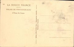 VINTAGE POSTCARD Palate of Fontainebleau L Pond of Carps