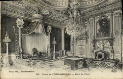 VINTAGE POSTCARD Drill of Fontainebleau Throne room