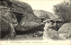 VINTAGE POSTCARD Fontainebleau Drill the Drill the Rock which Cries
