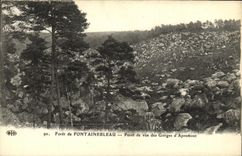 VINTAGE POSTCARD Fontainebleau Drill Point of view of the Falls D Apremont