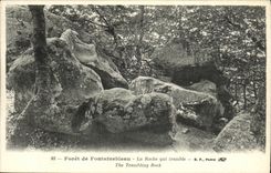 VINTAGE POSTCARD Fontainebleau Drill the Rock which Trembles