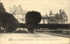 VINTAGE POSTCARD Fontainebleau Palate Of House of Holy Maintenon and Chapelle Saturnin