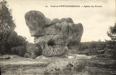 VINTAGE POSTCARD Drill of Fontainebleau Sphinx of the Druids