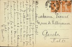 VINTAGE POSTCARD Drill of Fontainebleau Palate L Pond of Carps