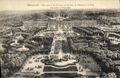 VINTAGE POSTCARD Versailles Seen from Flight D Bird on the Park the Castle and the City