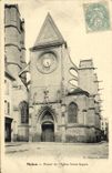 Puerta de Melun de la POSTAL de la VENDIMIA de L iglesia Aspais Saint