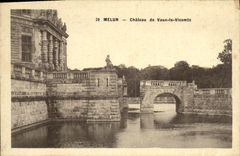 Castillo de Melun de la POSTAL de la VENDIMIA de valer al vizconde
