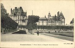 VINTAGE POSTCARD Palais of Fontainebleau Carries Golden and Vault Saturnin Saint