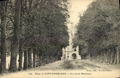 VINTAGE POSTCARD Palate of Fontainebleau Avenue of Maintenon