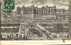 El St de la POSTAL de la VENDIMIA y Bush alemanes martillan visto y perspectiva del castillo real