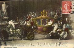 VINTAGE POSTCARD Versailles Museum Entered of Napoleon in Marie Louise with Tileries the day of their marriage