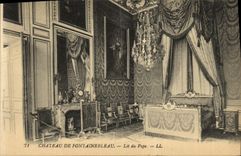 VINTAGE POSTCARD Castle of Fontainebleau Reads of the Pope