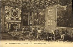 VINTAGE POSTCARD Palate De Fontainebleau Francois Living room 1st