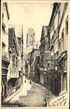 VINTAGE POSTCARD Rouen the Street Damiette Goulon