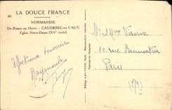 VINTAGE POSTCARD Normandy Of Rouen In Caudebec Le Havre In Caux Notre Dame Church