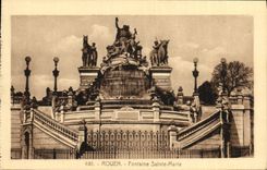 VINTAGE POSTCARD Rouen Fountain Sainte Marie